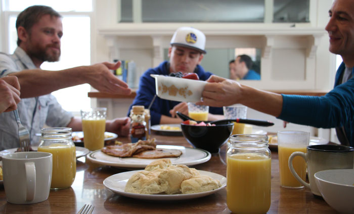 Meals shared as a team